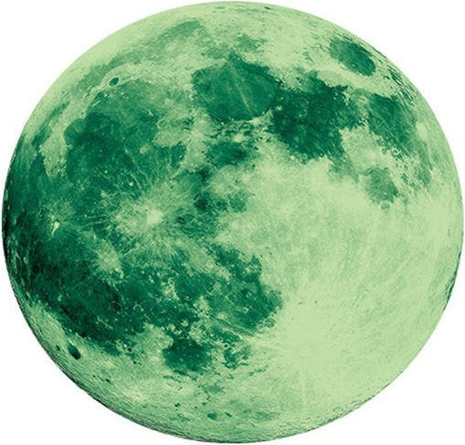 Phosphorescent Wall Sticker Moon Earth's Natural Satellite Glow In The Dark Self-adhesive 20cm Original Deals®