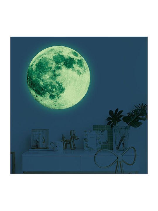 Phosphorescent Sticker, Moon Earth's Natural Satellite, Glow In The Dark, Self-adhesive, 20cm, Original Deals®
