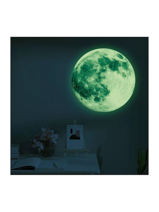 Phosphorescent Sticker, Moon Earth's Natural Satellite, Glow In The Dark, Self-adhesive, 20cm, Original Deals®