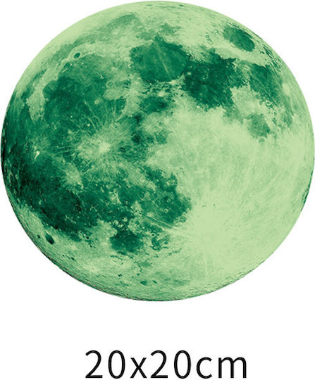 Phosphorescent Wall Sticker Moon Earth's Natural Satellite Glow In The Dark Self-adhesive 20cm Original Deals®