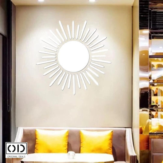 Oglindă autoadezivă pentru decorațiuni interioare și design, Soare cu raze, Pvc acrilic premium, oferte originale