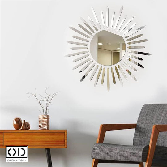 Oglindă autoadezivă pentru decorațiuni interioare și design, Soare cu raze, Pvc acrilic premium, oferte originale