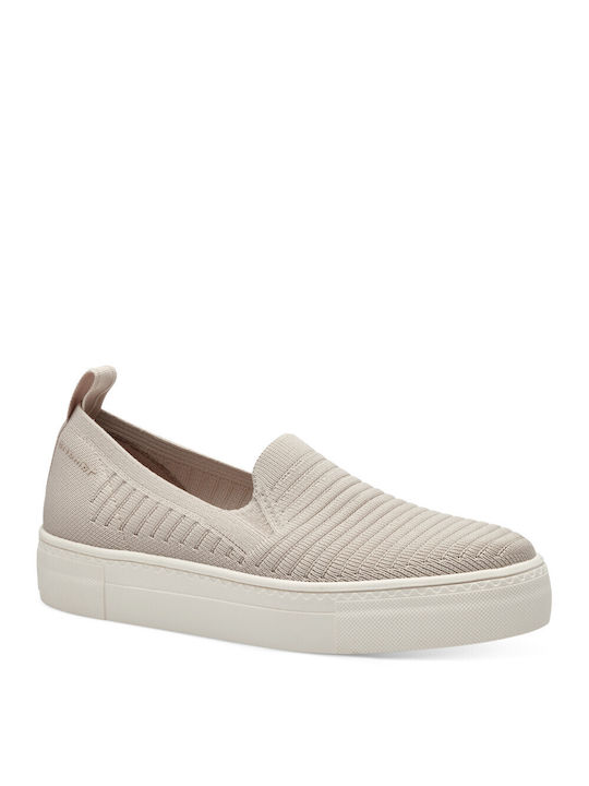 Tamaris Stoff Damen Slip-Ons Beige