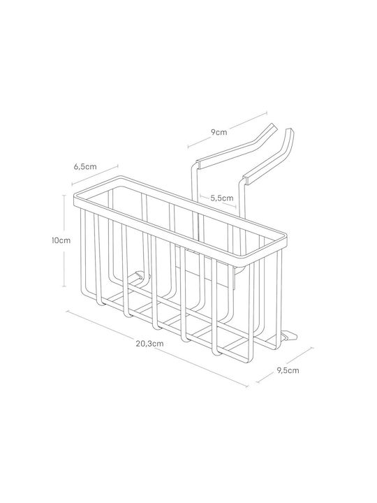 Yamazaki Kitchen Sink Organizer Made of Stainless Steel White 18.5x20.3x14cm