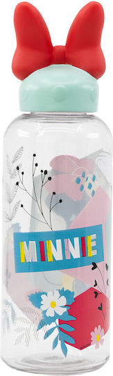 Stor 3D Being More Minnie Plastic Kids Water Bottle Minnie with Screw-On Cap Non Spill Multicolour 560ml