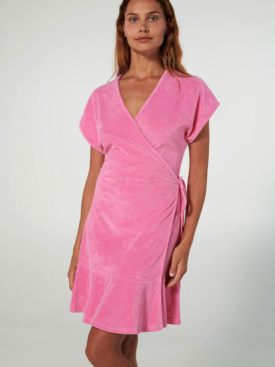 Vamp Sommer Damen Baumwolle Robe Rosa