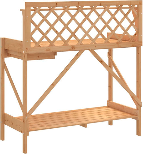 vidaXL Βάση Γλάστρας Ξύλινη Καφέ με Καφασωτό 110x50x117εκ.