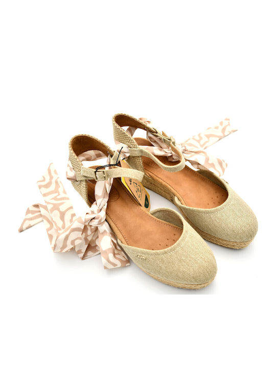 Damenplattformen im Espadrilles-Stil Beige