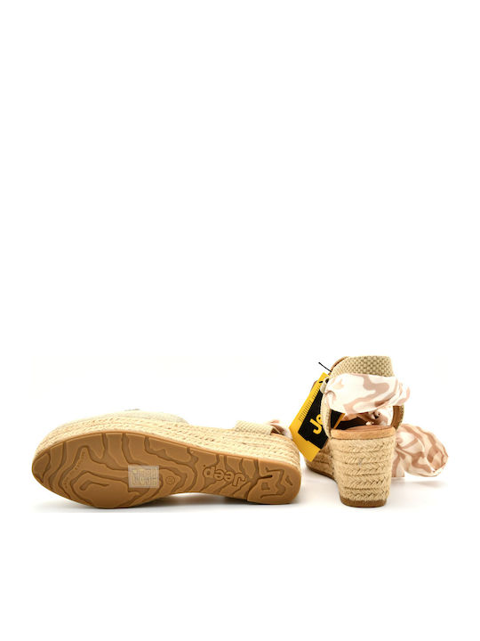 Damenplattformen im Espadrilles-Stil Beige