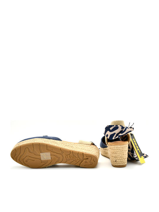 Damenplattformen im Espadrilles-Stil Blau