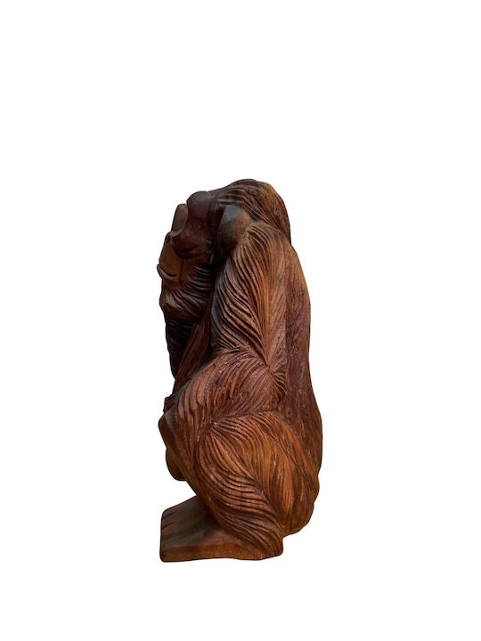 Handgefertigter Affe Skulptur aus Holz 35×25 cm.