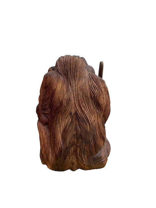 Handgefertigter Affe Skulptur aus Holz 35×25 cm.