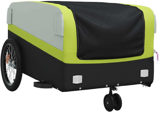 Vidaxl Bicycle Trailers Black And Green 45 Kilos Iron - Green
