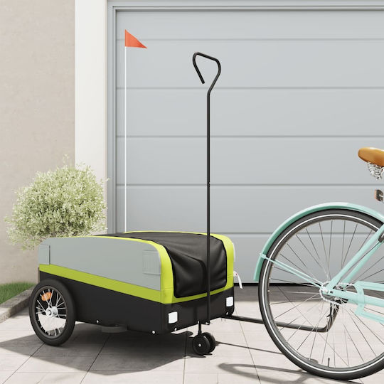 Vidaxl Bicycle Trailers Black And Green 45 Kilos Iron - Green