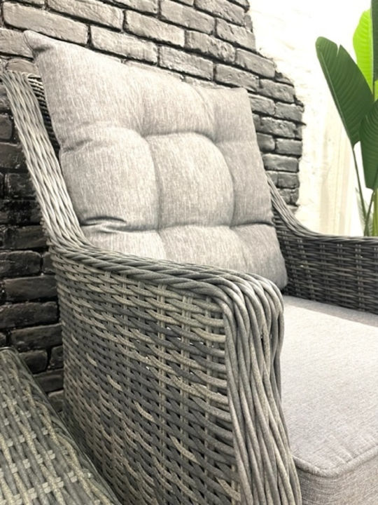 Garden & Outdoor Furniture Sets Living Room Set Pieces Dark Grey with Pillows