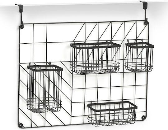 Zeller Επιτοίχια Ραφιέρα Μπάνιου Μεταλλική 46x12x60.3cm Μαύρη