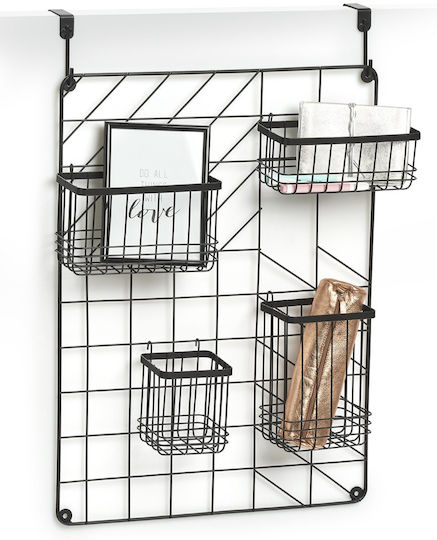 Zeller Wall Mounted Bathroom Shelf Metallic 46x12x60.3cm Black