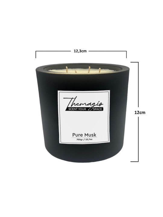 Themagio Soy Pure Musk Parfumat Lumânare parfumată în borcan 700gr 12.3x12cm 77253