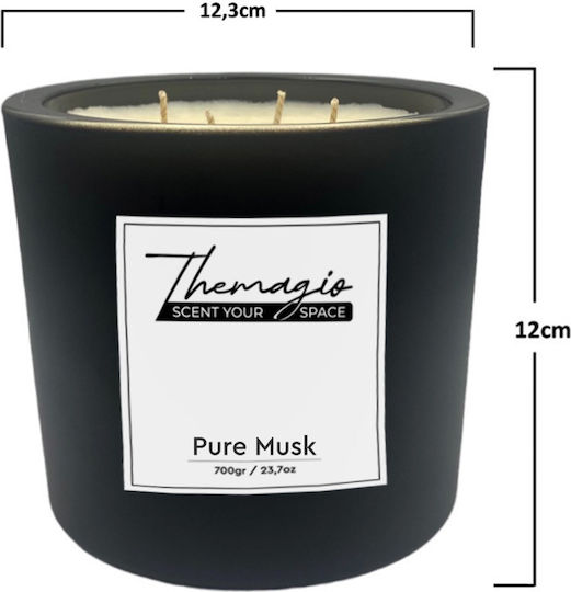 Themagio Soy Pure Musk Parfumat Lumânare parfumată în borcan 700gr 12.3x12cm 77253