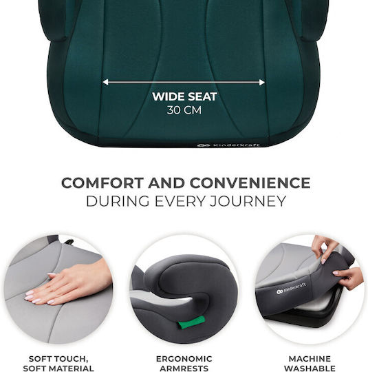 Kinderkraft I-boost Baby Car Seat Booster i-Size with Isofix Green