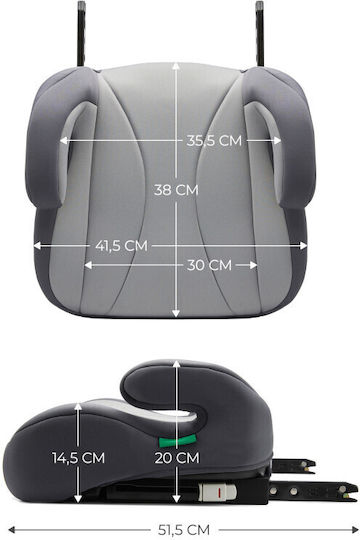 Kinderkraft I-boost Scaun Auto pentru Copii Scaun de mașină pentru copii i-Size cu Isofix Gri