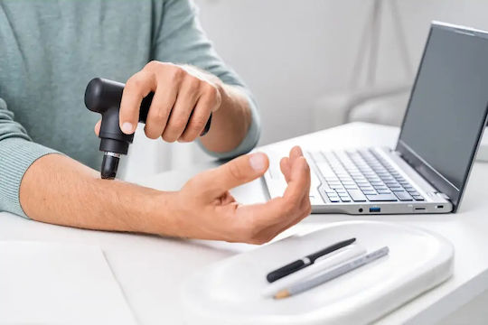 Beurer Gun Massage for the Neck, the Head, the Waist, the Back, the Legs, the Body & the Hands with Vibration Gray