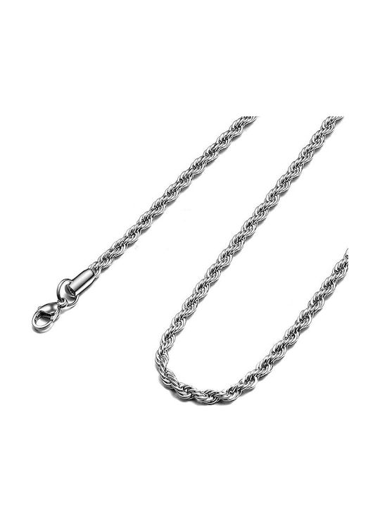 Jt Unisex Αλυσίδα Λαιμού Chain Ατσάλι Σχοινί 4mm Ασημί Jt Unisex Αλυσίδα Λαιμού Chain Ατσάλι Σχοινί 4mm Ασημί