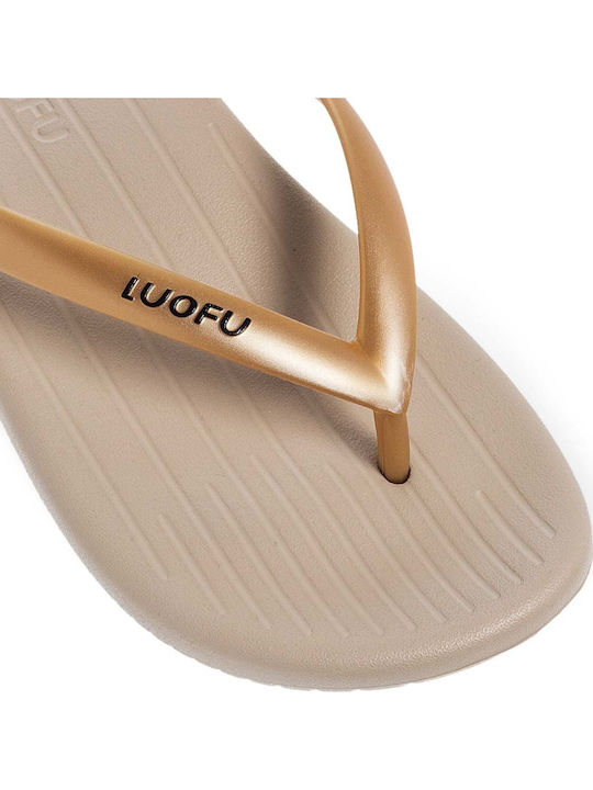 Damen Zehentrenner In Gold Farbe