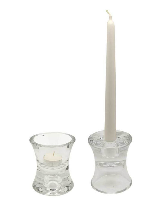 Espiel Candle Holder Glass in Transparent Color 10cm 1pcs