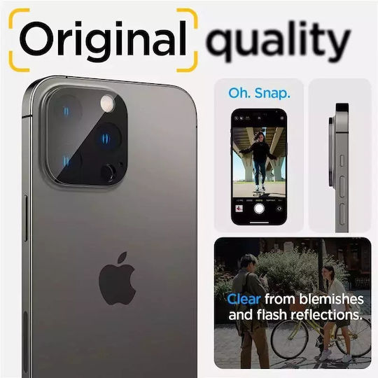 Spigen Optik Προστασία Κάμερας Tempered Glass Black για το iPhone 14 Pro / Pro Max / 15 Pro / Pro Max / 16 Pro / 16 Pro Max