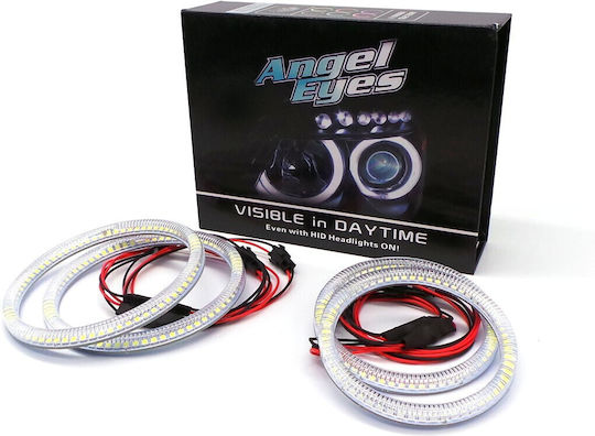 Στεφάνια Angel Eyes Φαναριoύ Αυτοκινήτου 12V BMW Σειρά 3 (E92) Λευκό Χρώμα 4τμχ
