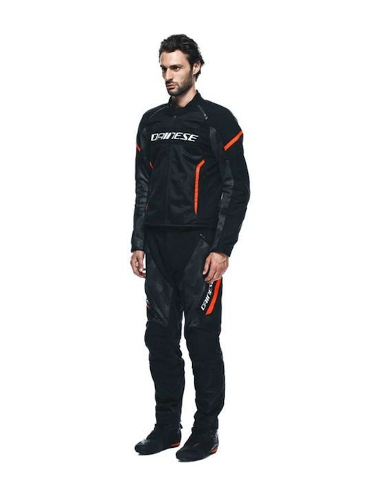 Dainese Air Frame 3 Summer Men's Motorcycle Jacket Black/Black/Red-Fluo