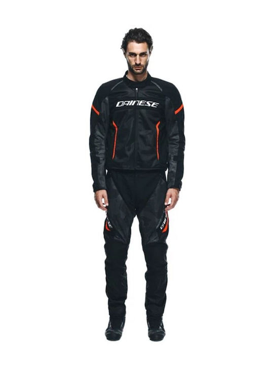 Dainese Air Frame 3 Summer Men's Motorcycle Jacket Black/Black/Red-Fluo