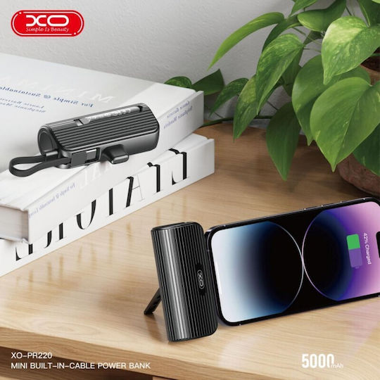 XO PR220 Type-C Out Power Bank 5000mAh 18W Μαύρο