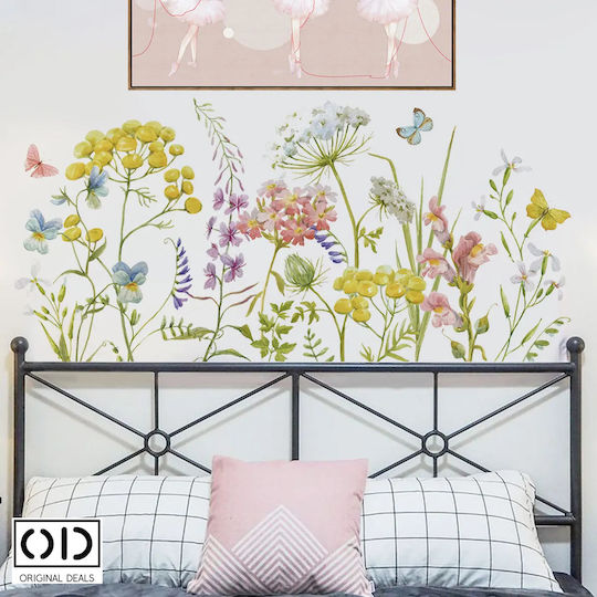 Sticker Decorativ de Perete pentru Living și Dormitor, Flori de Țară, Autoadeziv, 60 X 30 Cm, Oferte Originale