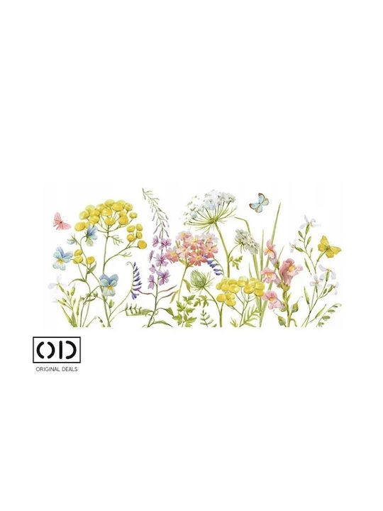 Decorative Wall Sticker For Living Room And Bedroom Country Flowers Self-Adhesive 60 X 30 Cm Original Deals