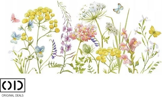 Sticker Decorativ de Perete pentru Living și Dormitor, Flori de Țară, Autoadeziv, 60 X 30 Cm, Oferte Originale