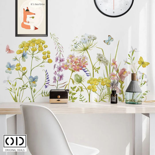 Sticker Decorativ de Perete pentru Living și Dormitor, Flori de Țară, Autoadeziv, 60 X 30 Cm, Oferte Originale