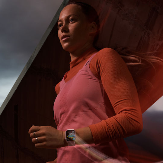 Apple Watch Series 9 Aluminium 45mm Waterproof with Heart Rate Monitor (Midnight with Midnight Sport Loop - M/L)