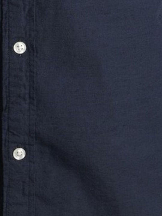 Long-sleeved Linen Shirt Navy Blazer
