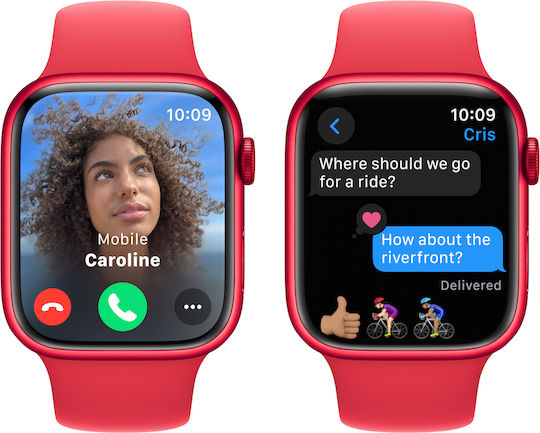 Apple Watch Series 9 Aluminium 45mm Waterproof with Heart Rate Monitor ((PRODUCT)RED Sport Band (M/L))