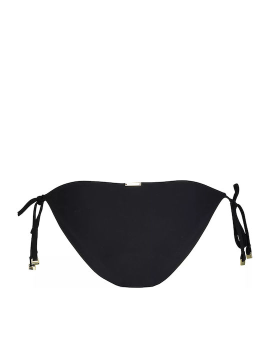 Bikini Slip with Laces Black