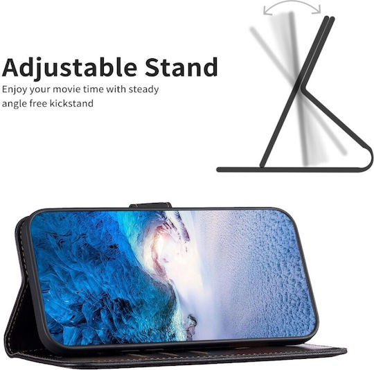 Case for Xiaomi Redmi Note 13 Pro 4G / Poco M6 Pro Binfen Color Leather Wallet Series 12 with Stand, Card Slots, and Magnetic Closure Black