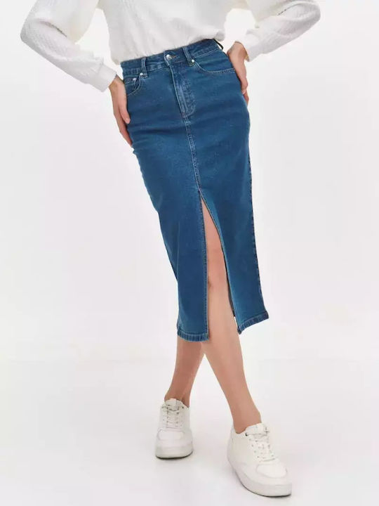 Make your image Denim High Waist Skirt in Blue color