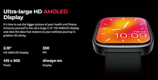 Zeblaze GTS 3 Plus 49mm Smartwatch με Παλμογράφο (Midnight Black)