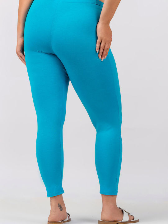 Jucita Frauen Leggings Hochgeschnitten Turquoise