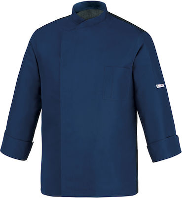 Egochef Chef Long Sleeve Microfiber Jacket Blue