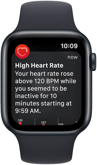 Apple Watch SE 2023 Aluminium 44mm Waterproof with Heart Rate Monitor (Midnight with Midnight Sport Band (S/M))