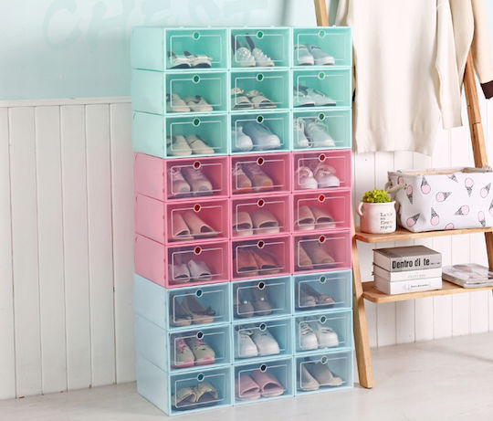 Cutie Din Plastic Pentru Depozitarea Pantofilor Albastră 23.5x33x13cm