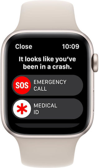 Apple Watch SE 2023 Aluminum 44mm Waterproof with Heart Rate Monitor (Starlight with Starlight Sport Band - M/L)